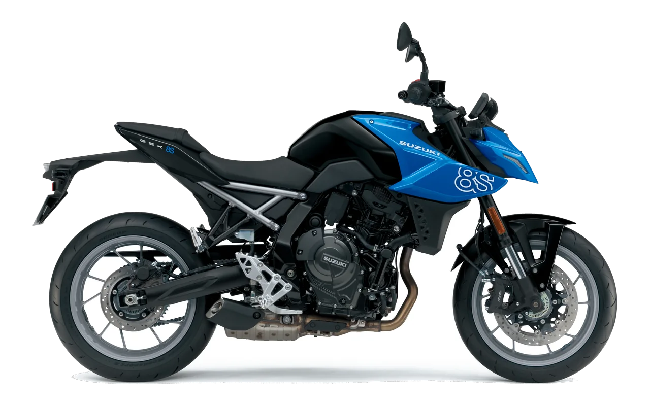 Suzuki GSX-8S, coloris Metallic Triton Blue / Glass Sparkle Black