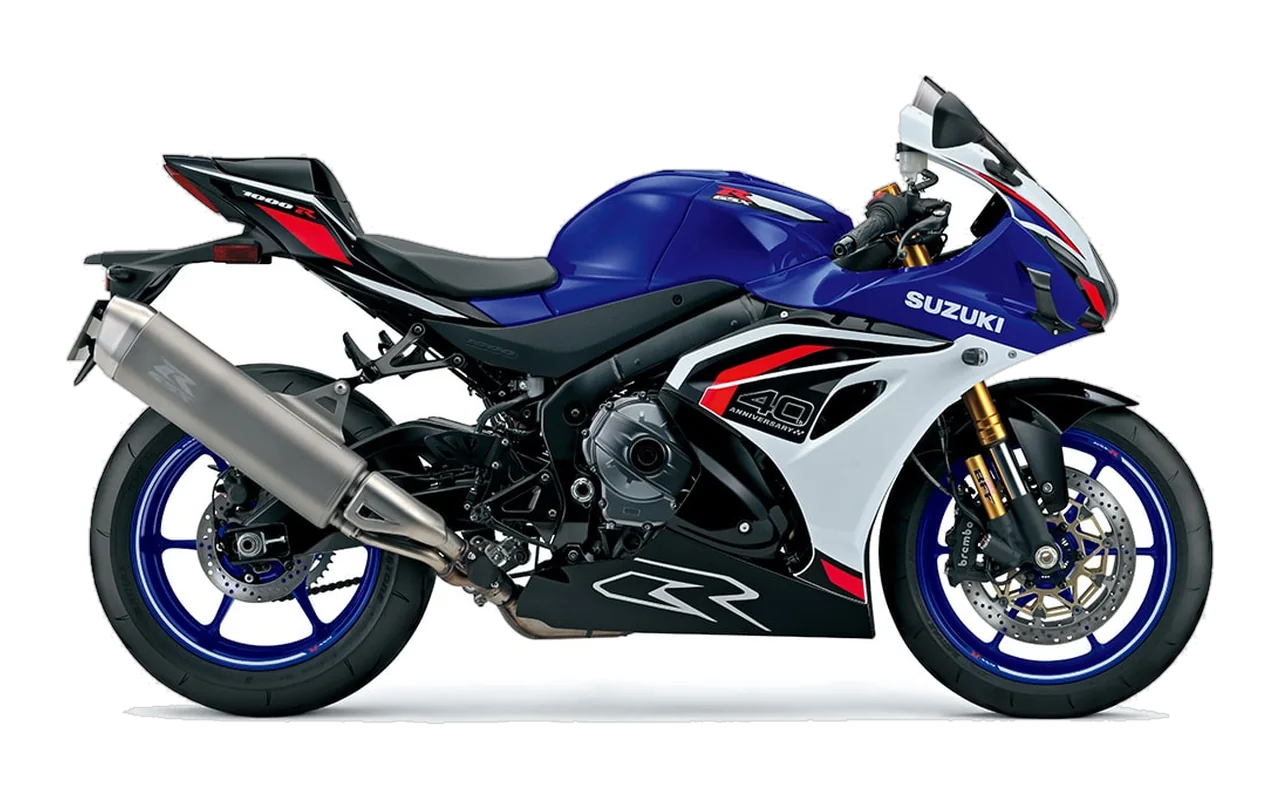 Suzuki GSX-R1000R, coloris Pearl Vigor Blue / Pearl Tech White