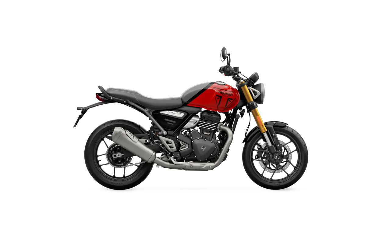 Triumph Speed 400, coloris Racing Red / Pewter Grey