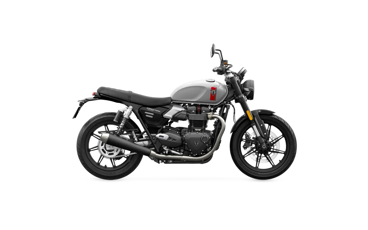 Triumph Speed Twin 900, coloris Aluminium Silver/Carnival Red/Jet Black