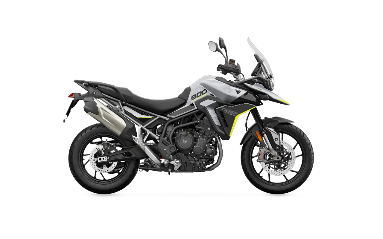 Triumph Tiger 900, coloris Snowdonia White / Sapphire Black