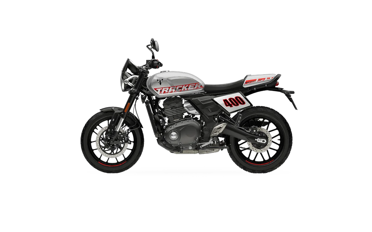 Triumph Tracker 400, coloris Aluminium silver